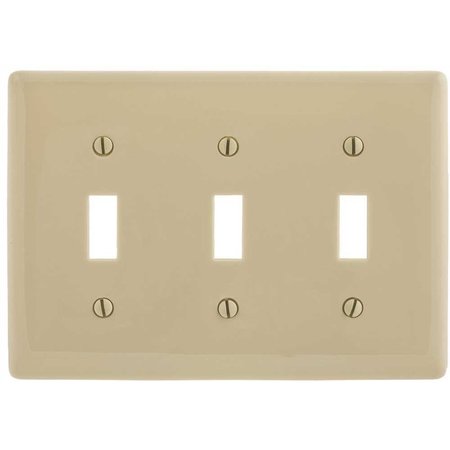 HUBBELL WIRING 3-Gang Ivory Medium Size Toggle Wall Plate PJ3I